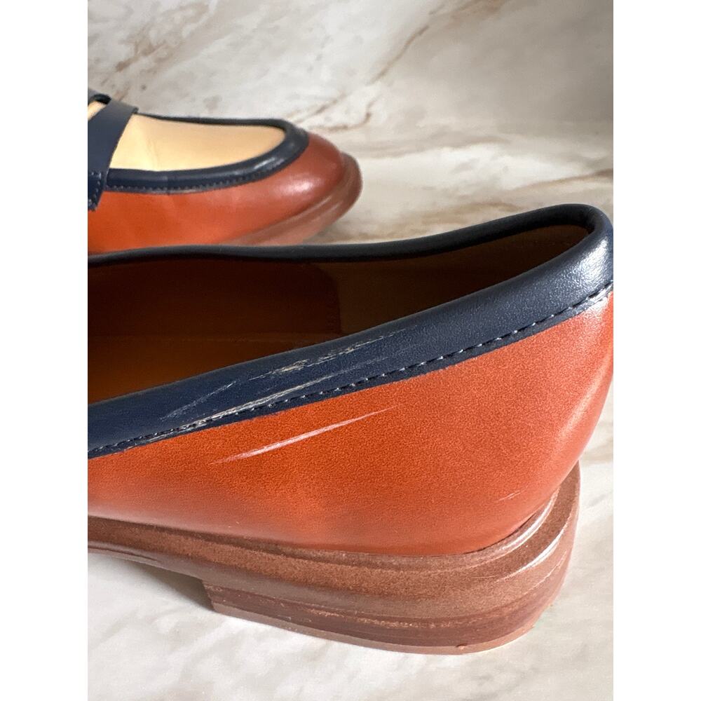 Franco Sarto Women's Edith 2 Penny Loafers Size 8 Cream Navy Brown Colorblock - Picture 7 of 10